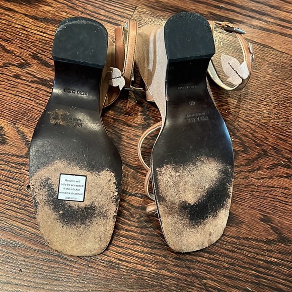 Prada Wedges w Leather Leaf Applique Size 40 - Picture 4 of 11